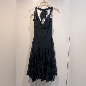 Black Eyelet Halter Sundress